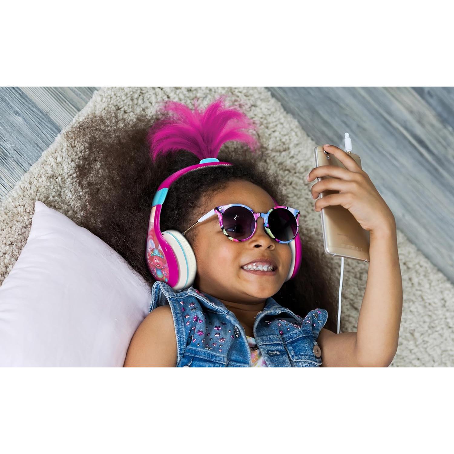 Auriculares con cable eKids Trolls TR-140 para niños - Control de volumen