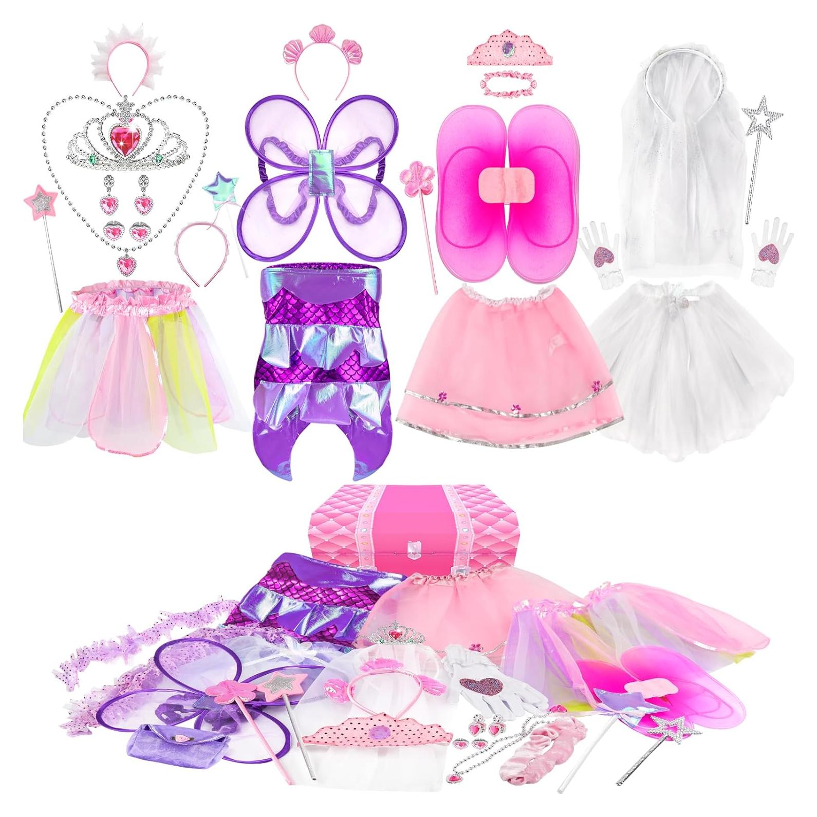 Conjunto de Disfraces para Niñas Jeowoqao 25pcs Hada y Sirena