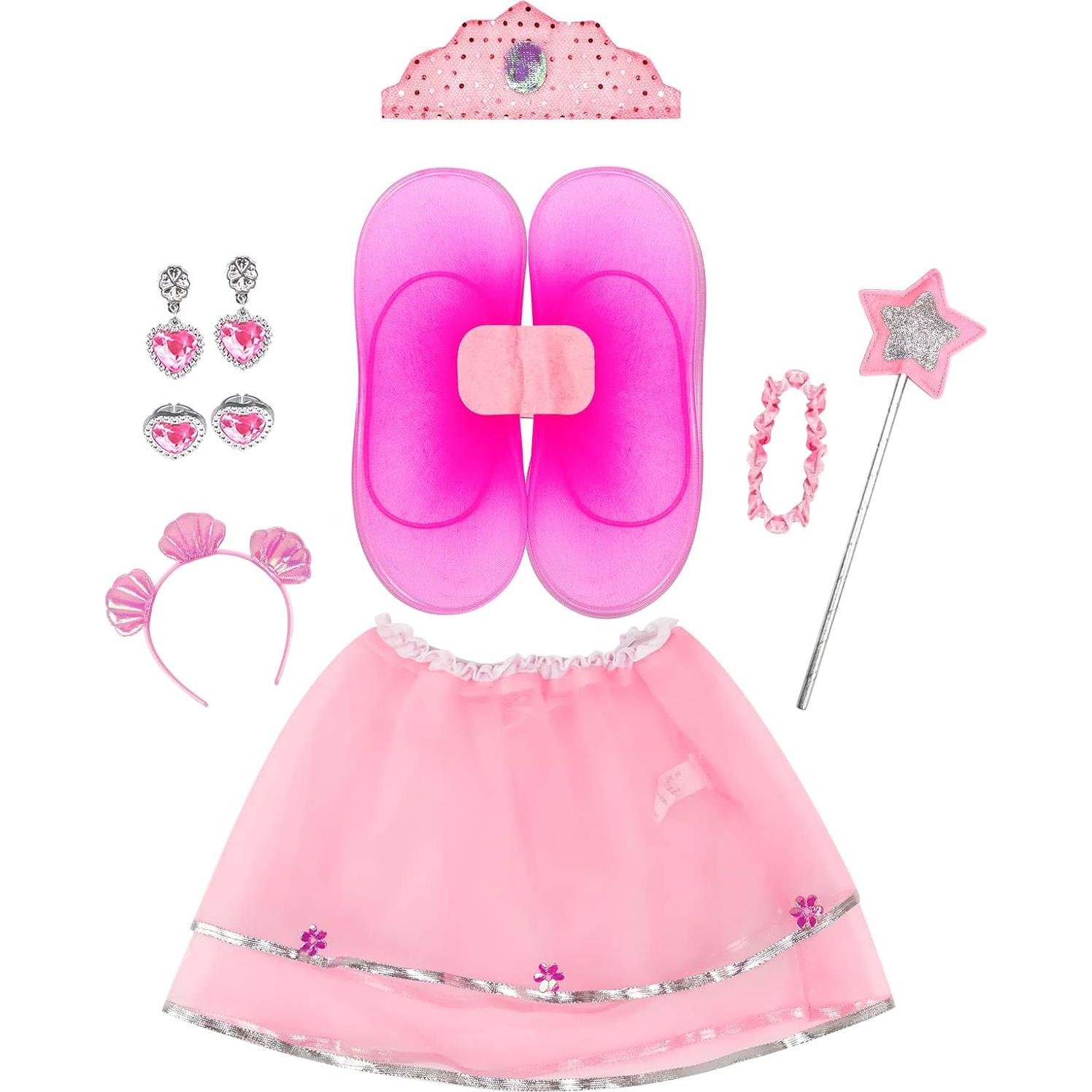 Conjunto de Disfraces para Niñas Jeowoqao 25pcs Hada y Sirena