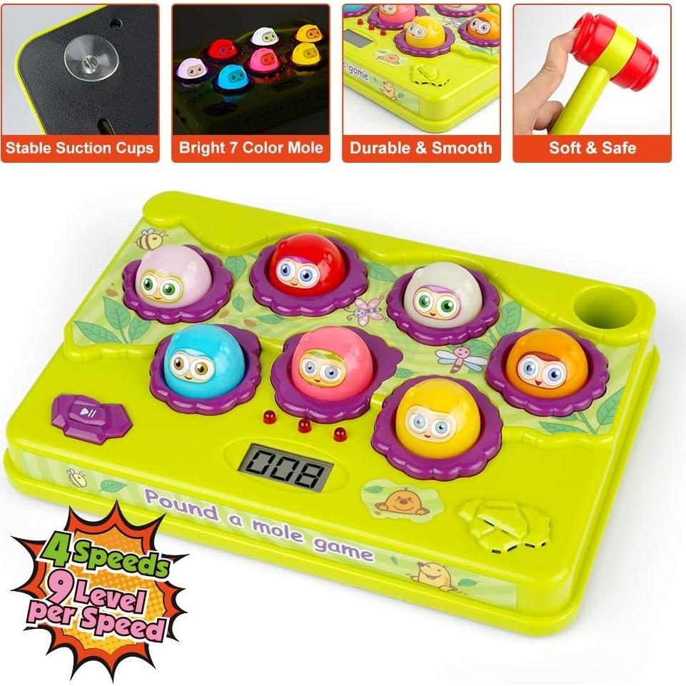 Juego Interactivo Golpea a los Topos BAODLON 9 Niveles 2 Martillos