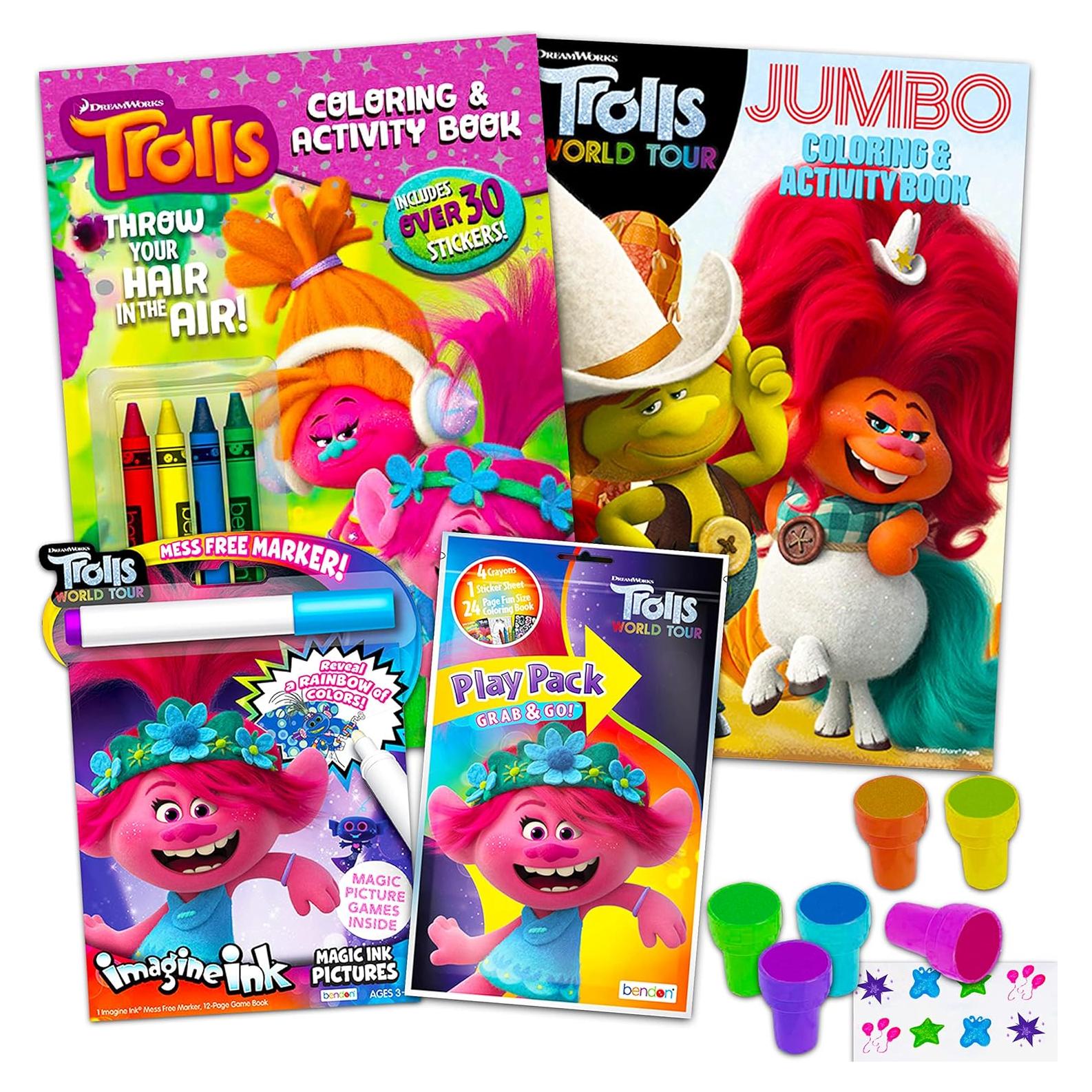 Conjunto de Actividades y Colorear Trolls DreamWorks - 12 Páginas