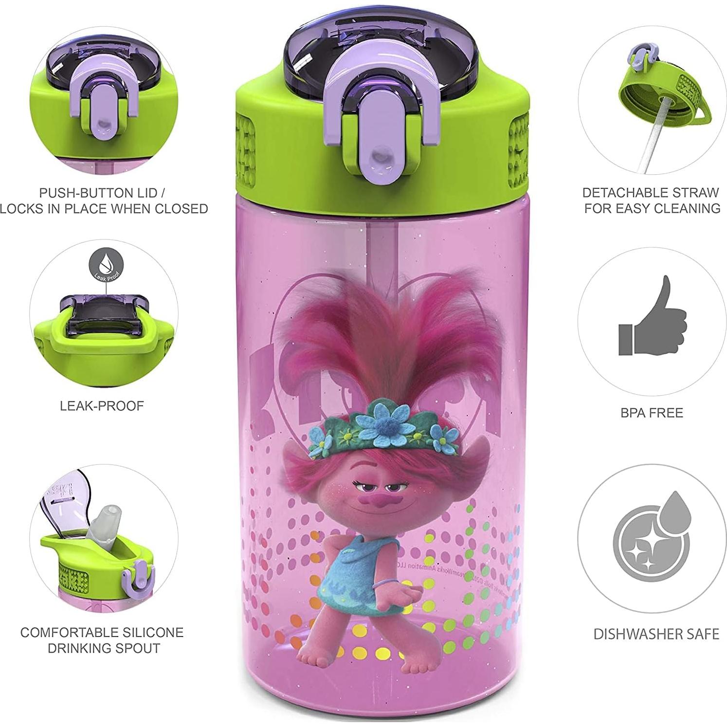 Botella de Agua Infantil Zak Designs Trolls 0.47L