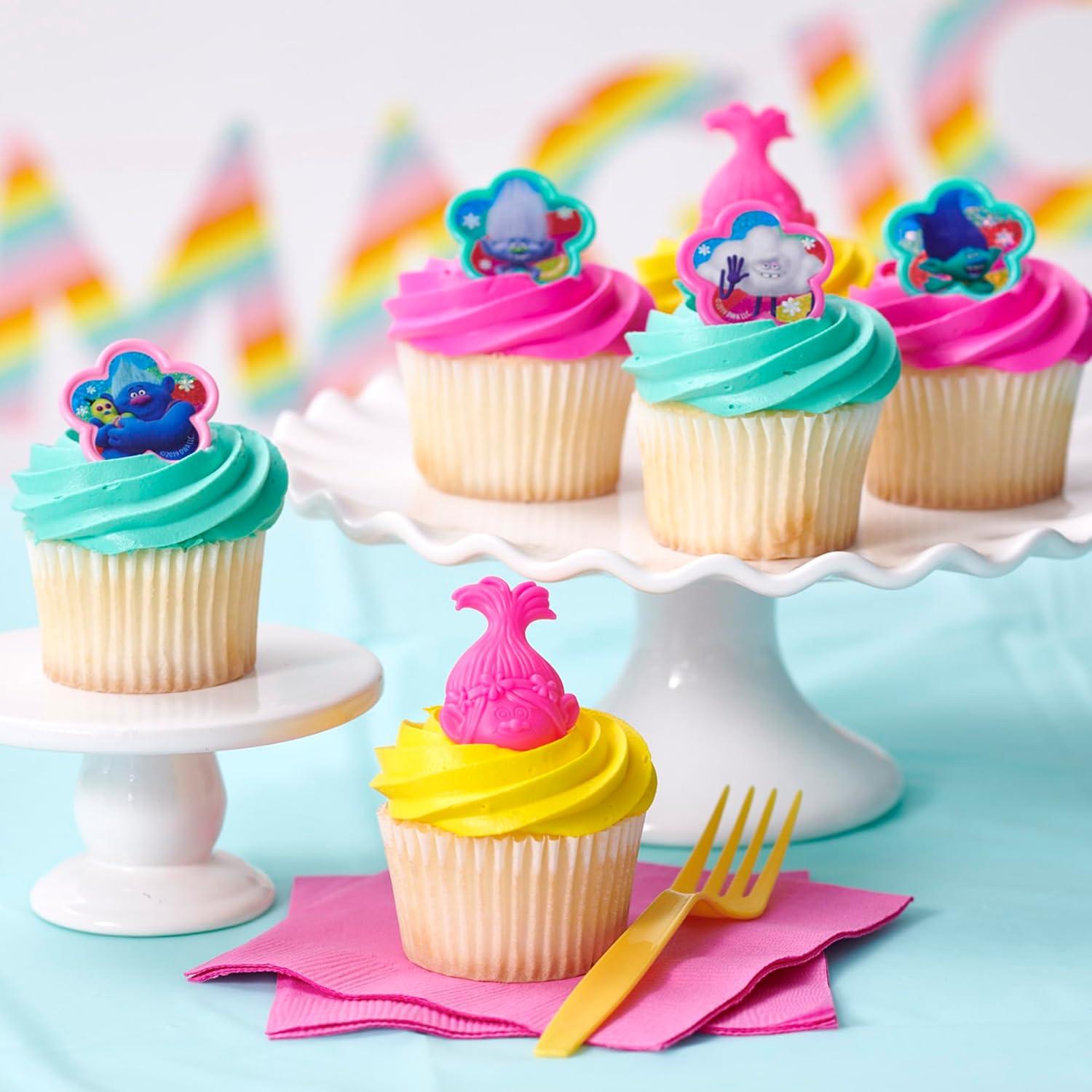 DecoPac Anillos para Cupcakes Trolls DreamWorks - 24 Piezas