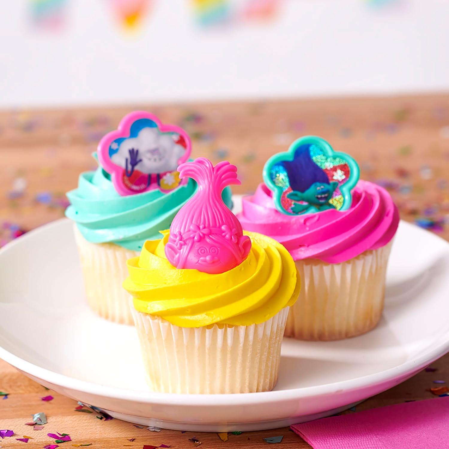 DecoPac Anillos para Cupcakes Trolls DreamWorks - 24 Piezas