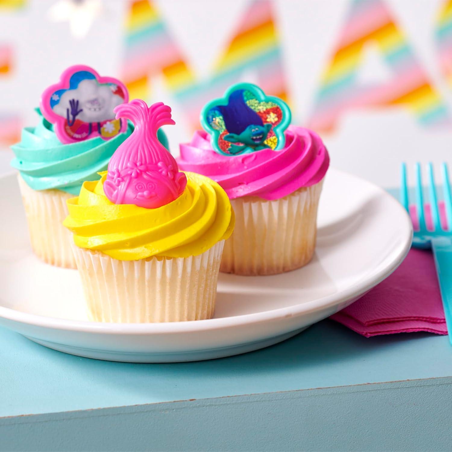 DecoPac Anillos para Cupcakes Trolls DreamWorks - 24 Piezas