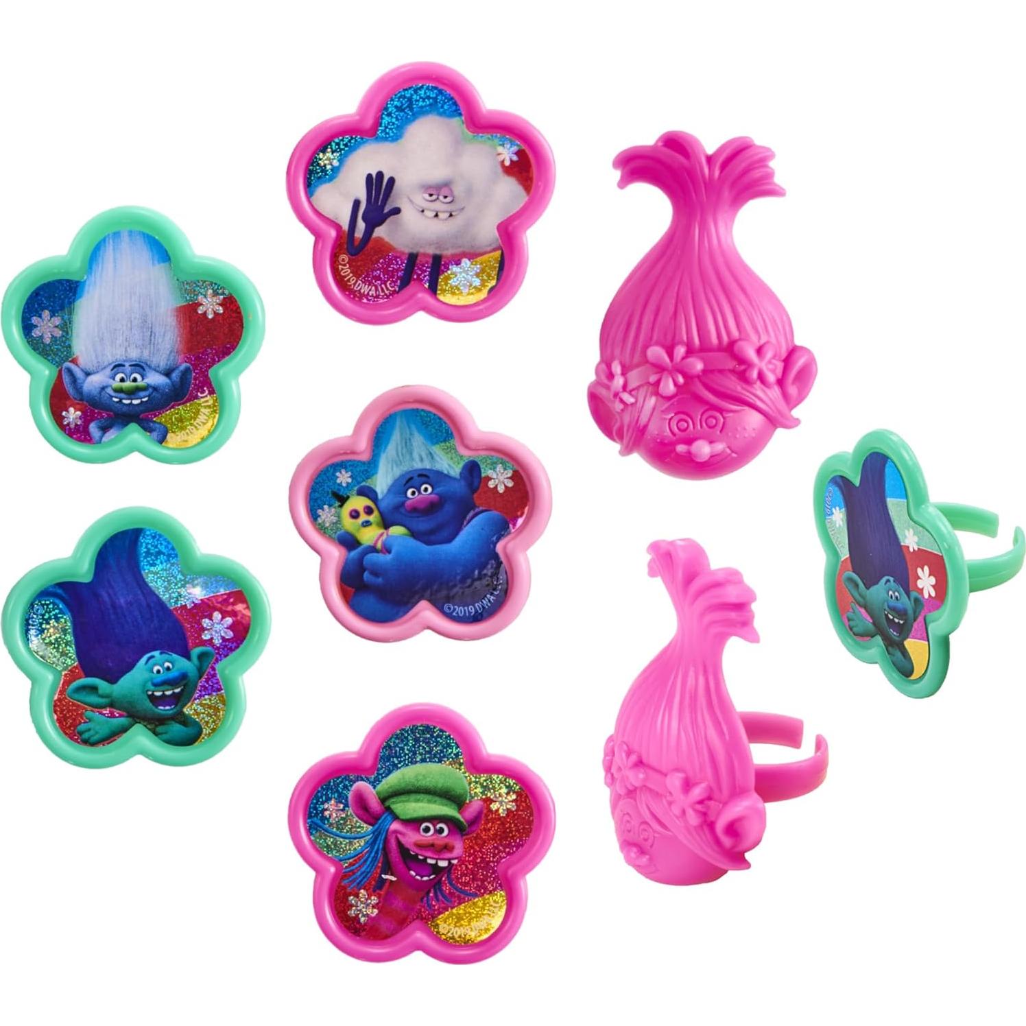 DecoPac Anillos para Cupcakes Trolls DreamWorks - 24 Piezas