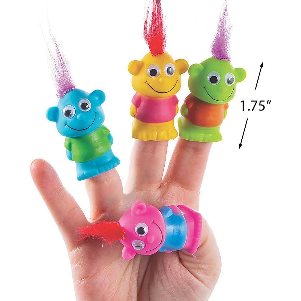 Títeres de dedo locos - 12 piezas - OTC Direct - 4.4 cm