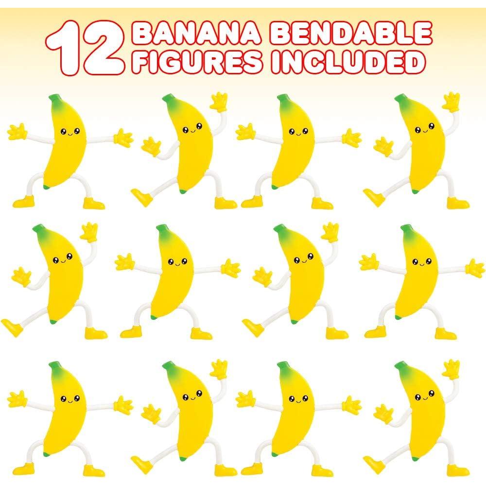 Set de 12 Figuras de Plátano Flexibles ArtCreativity - Juguetes Antiestrés