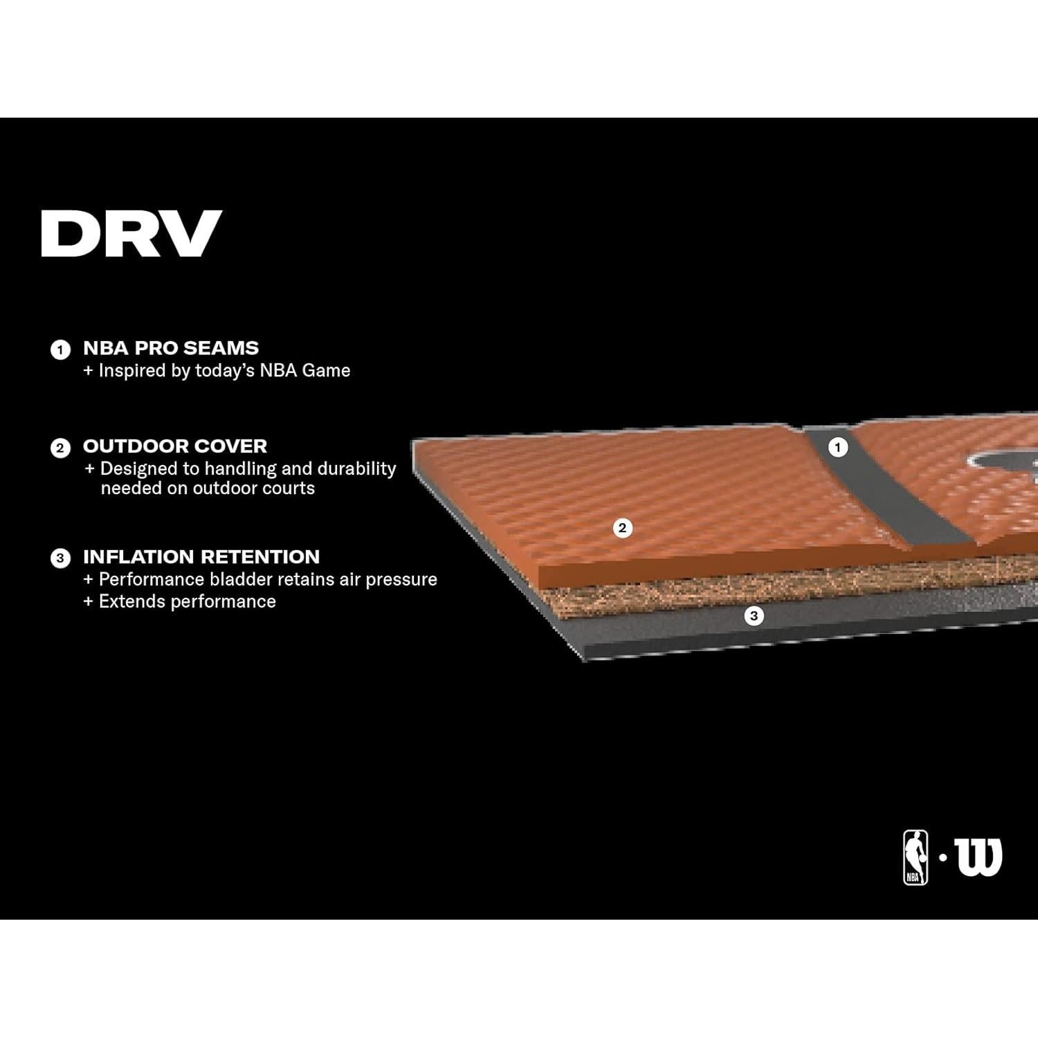 Balón de Baloncesto Wilson NBA DRV Tamaño 4 Marrón