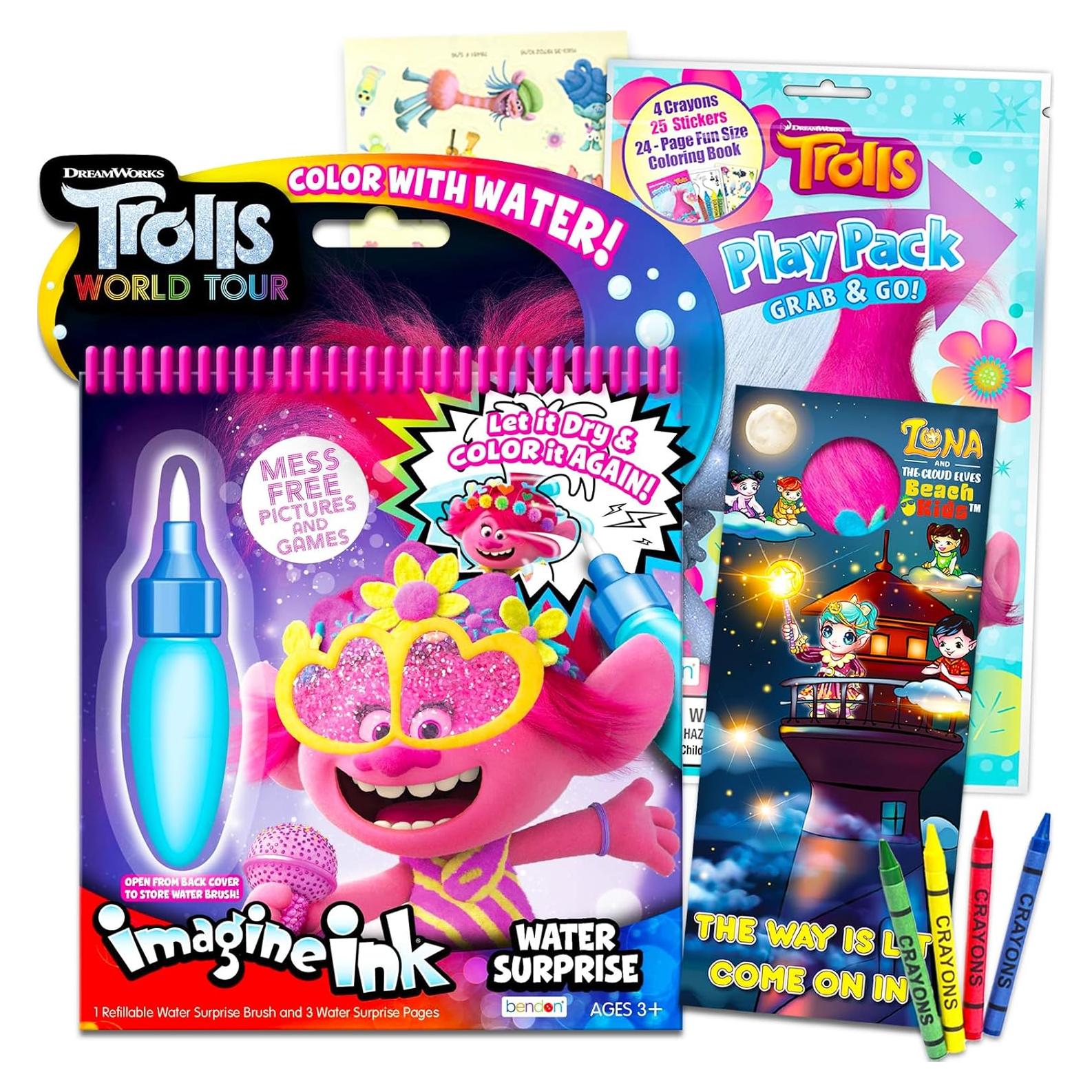 Conjunto de Pintura con Agua Trolls DreamWorks - Libro y Stickers