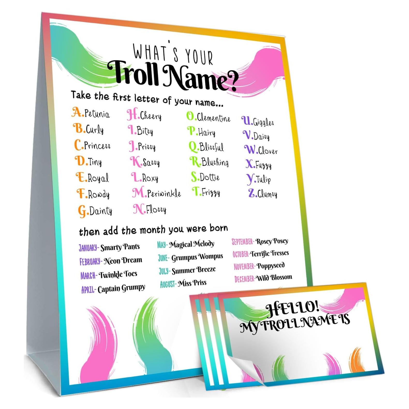 Juego de Cartas Troll cidobi con Cartel y 30 Pegatinas