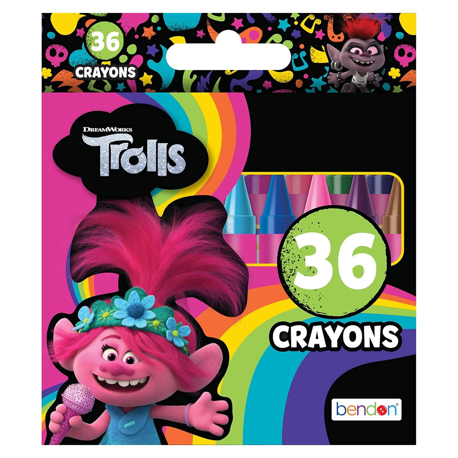 Crayones DreamWorks Trolls 36 Piezas en Caja Tuck