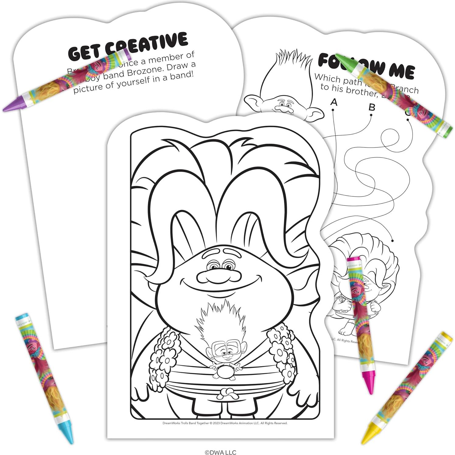 Libro de Actividades Dreamworks Trolls con 5 Crayones Jumbo