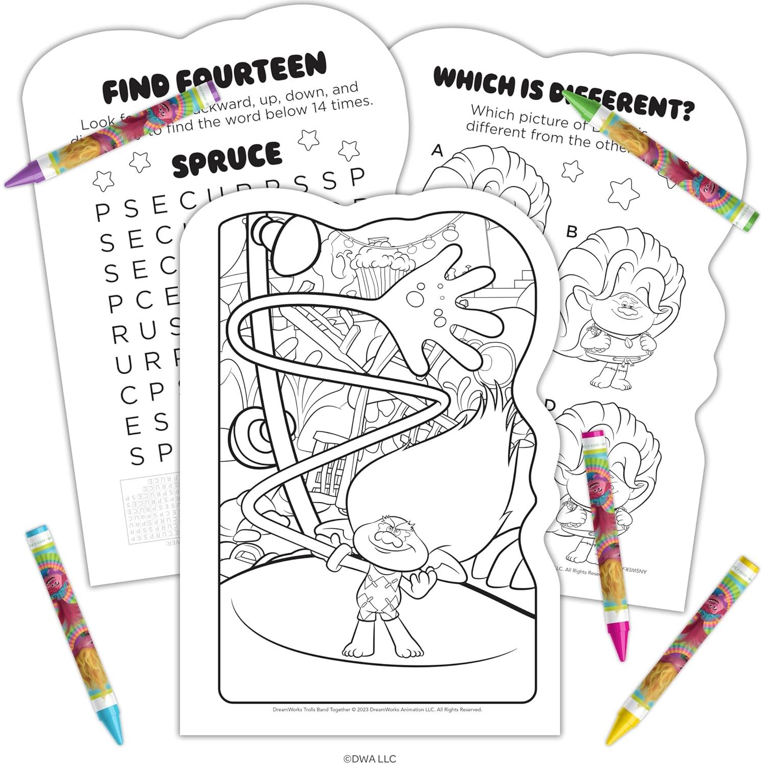 Libro de Actividades Dreamworks Trolls con 5 Crayones Jumbo