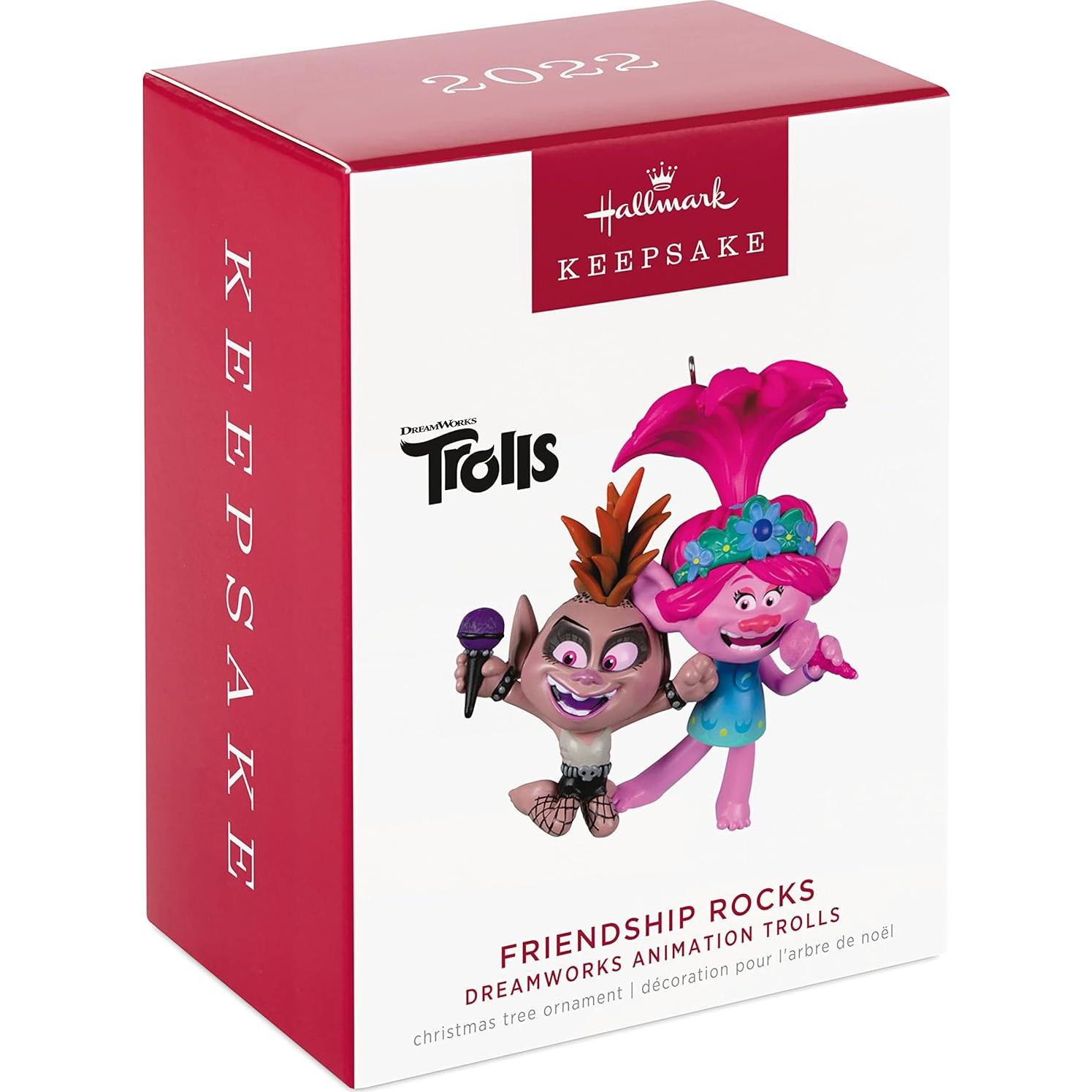 Adorno Navideño Hallmark Keepsake 2022 Trolls Rocas de Amistad