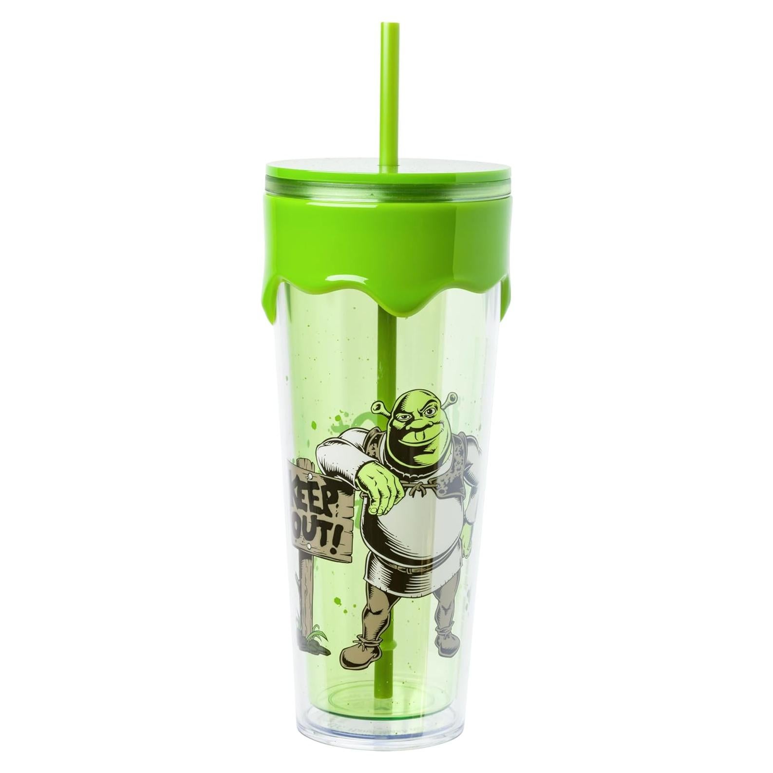 Vaso de Goteo 26oz Baba Plateada Shrek con Limo Verde