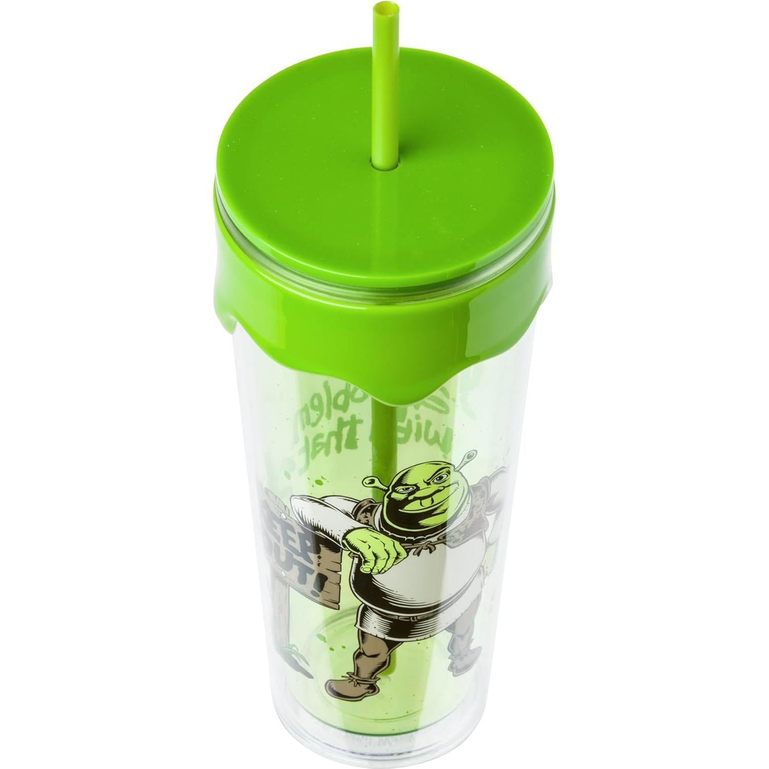 Vaso de Goteo 26oz Baba Plateada Shrek con Limo Verde