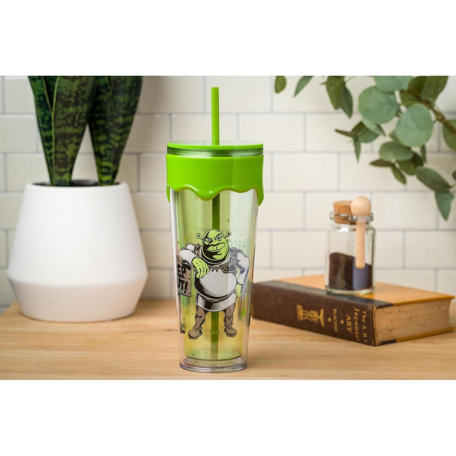 Vaso de Goteo 26oz Baba Plateada Shrek con Limo Verde