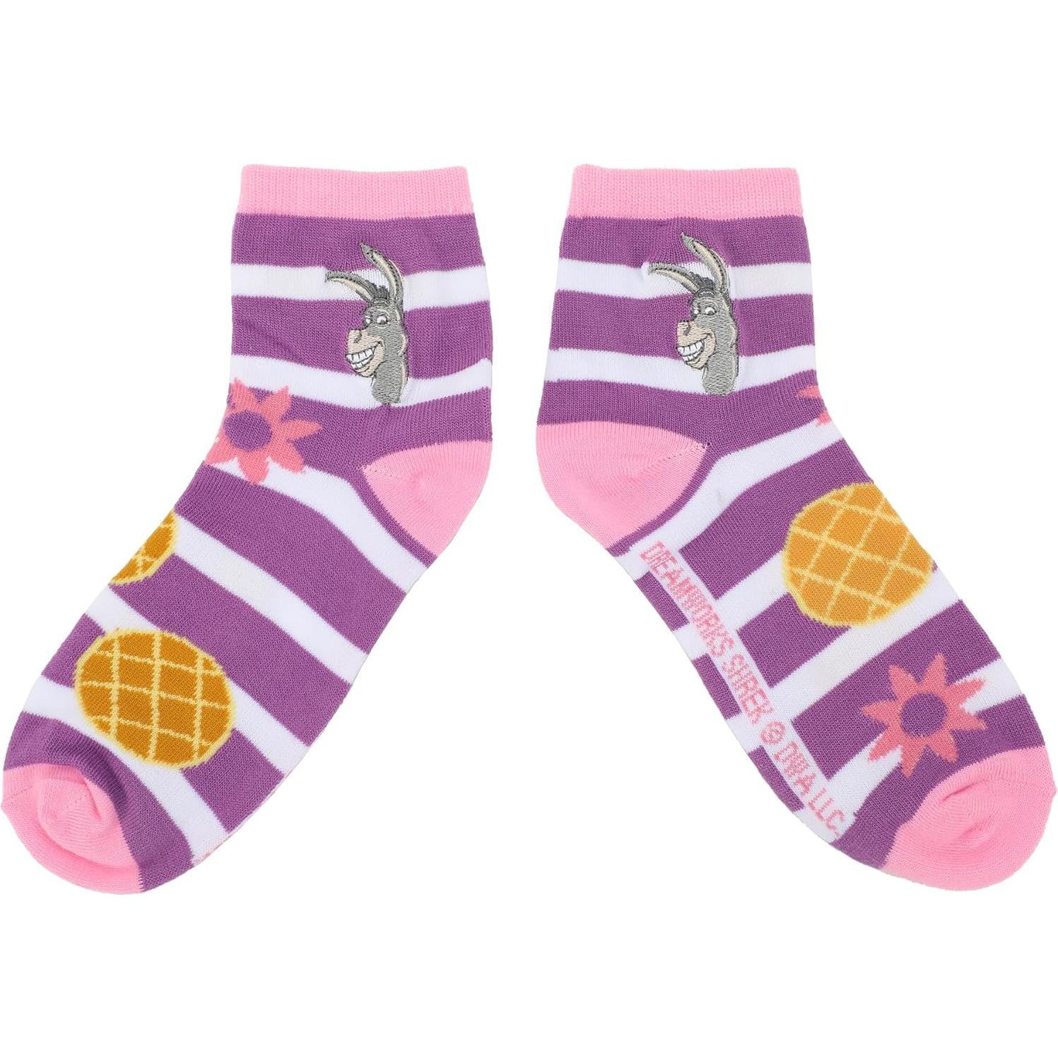 Calcetines de mujer Bioworld Shrek 3 pares con flores 3D