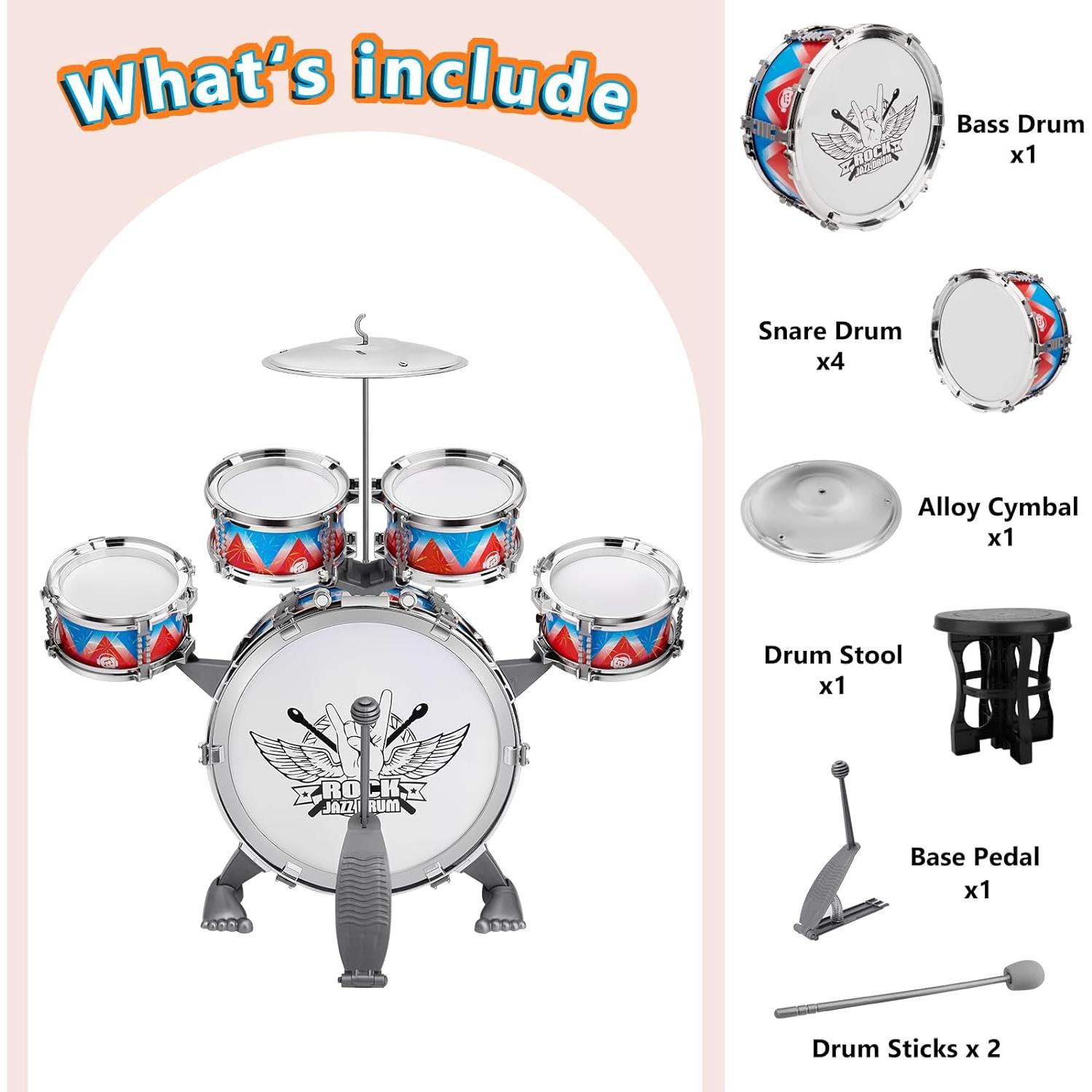 Juego de Batería Infantil CHADRIGIVS 54 cm 1.20 kg para 3-6 años