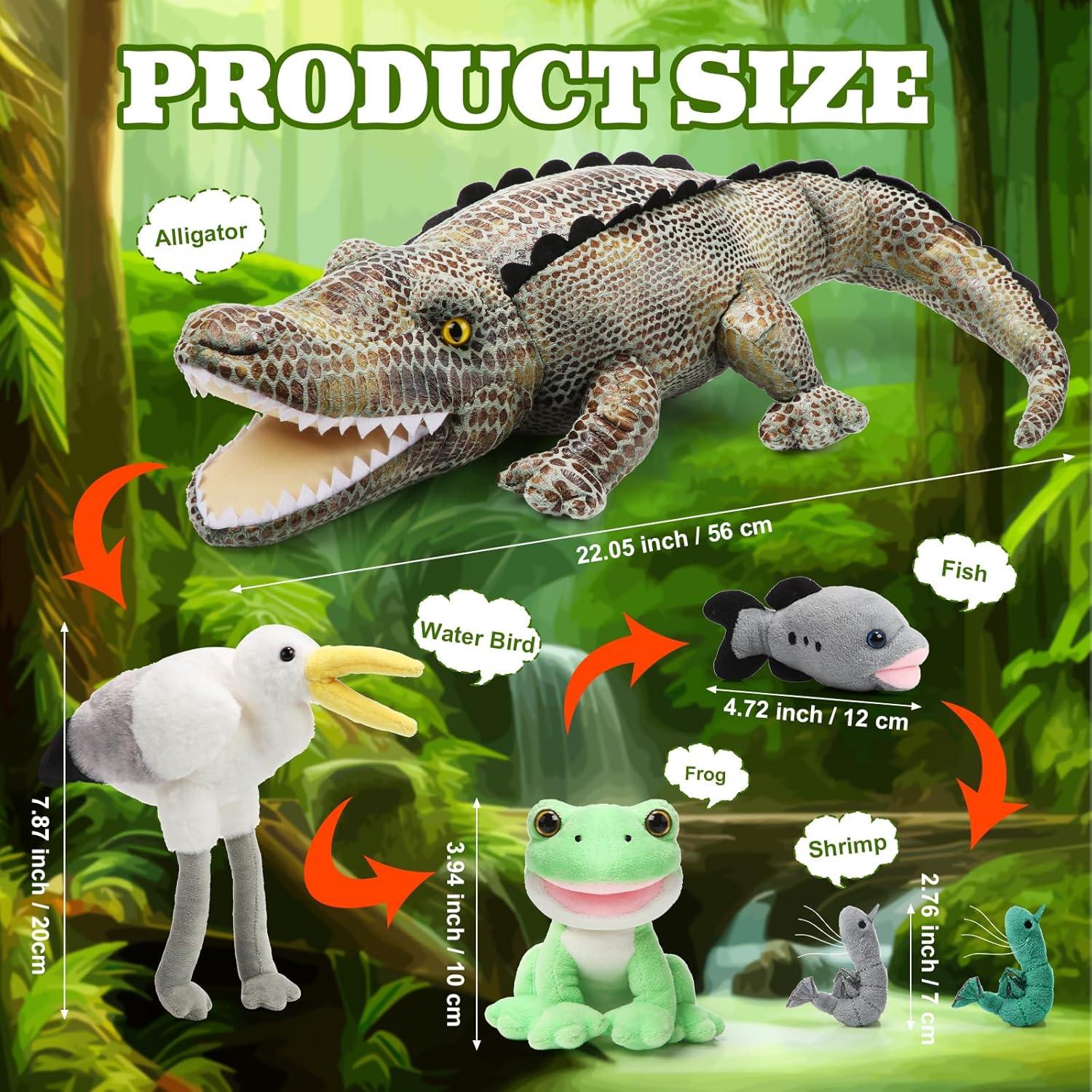 Conjunto de Juguetes de Peluche Leyndo 6 en 1 Cocodrilo 55.88 cm