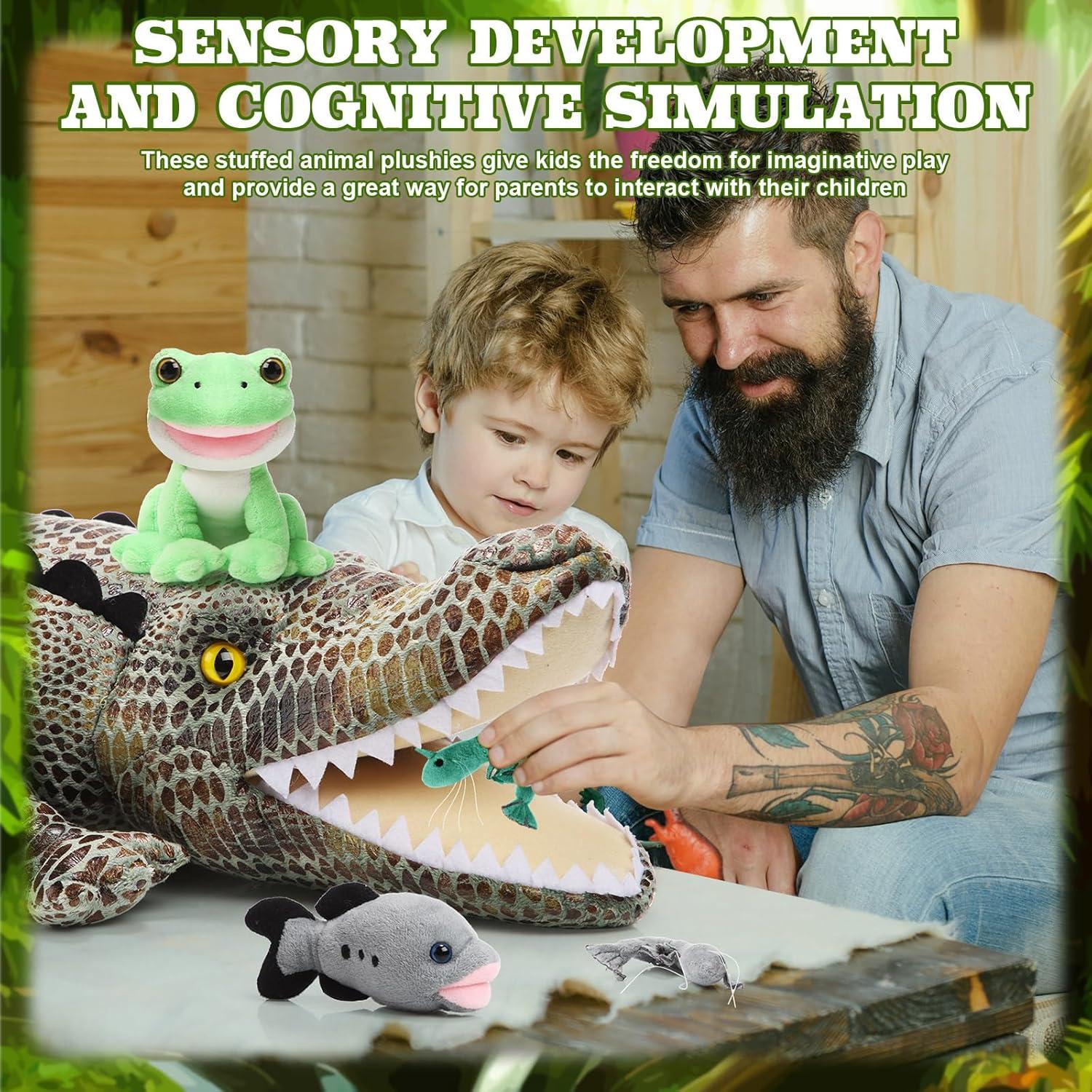 Conjunto de Juguetes de Peluche Leyndo 6 en 1 Cocodrilo 55.88 cm