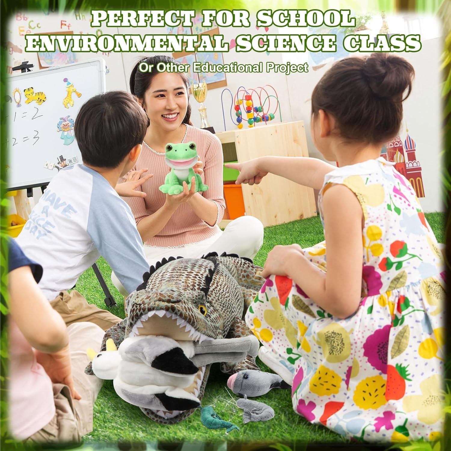 Conjunto de Juguetes de Peluche Leyndo 6 en 1 Cocodrilo 55.88 cm