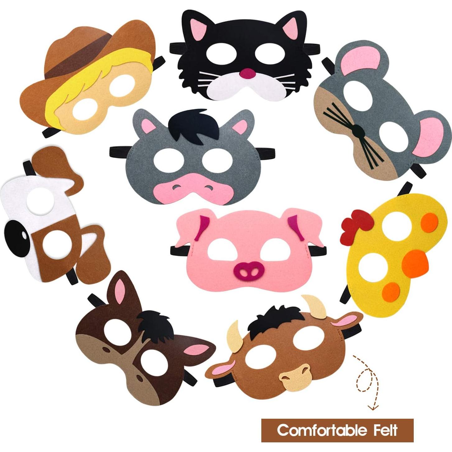 Máscaras de Fiesta de Animales de Granja CiyvoLyeen - 12 Piezas