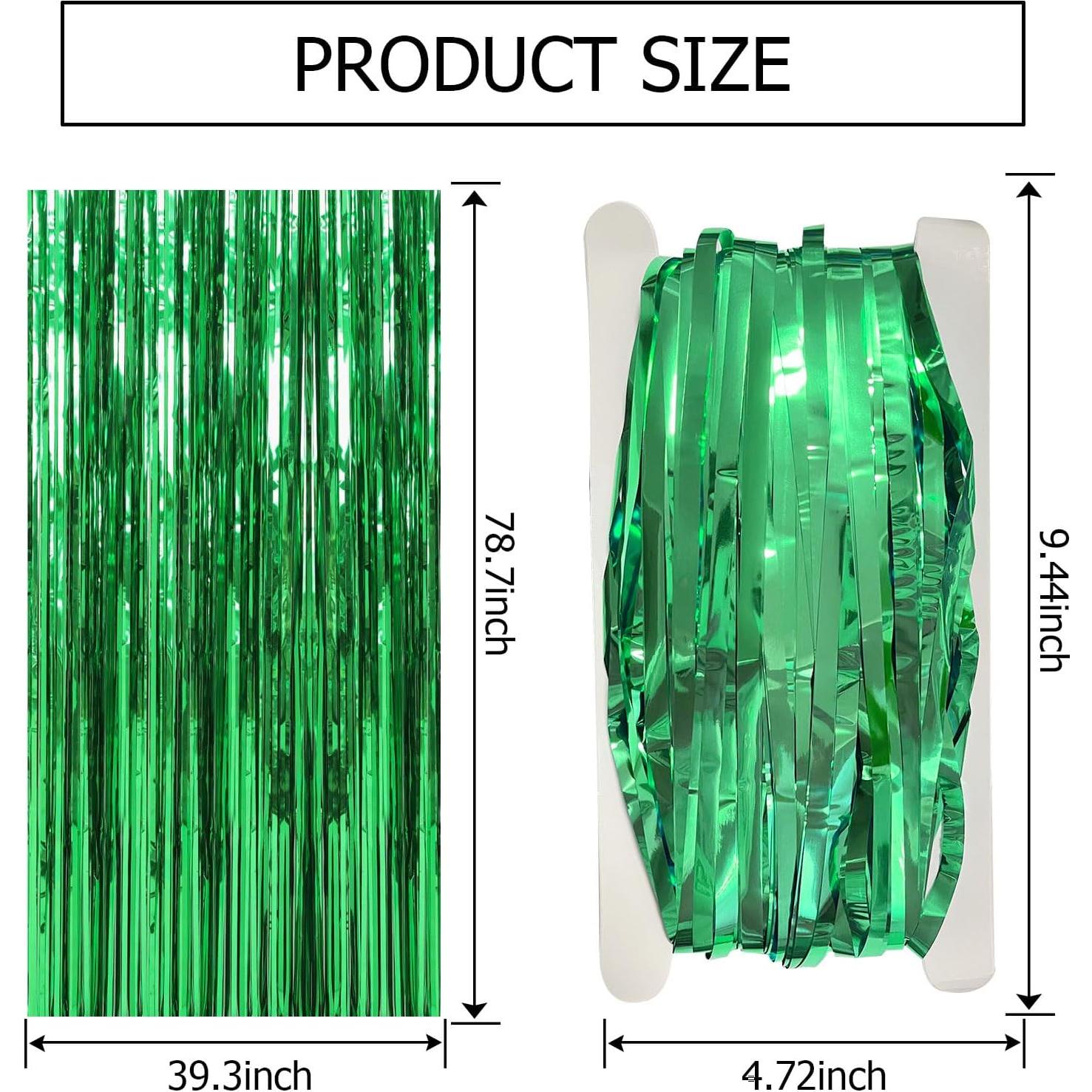 Paquete de 2 Cortinas de Streamers Verdes 100x200 cm para Fiesta