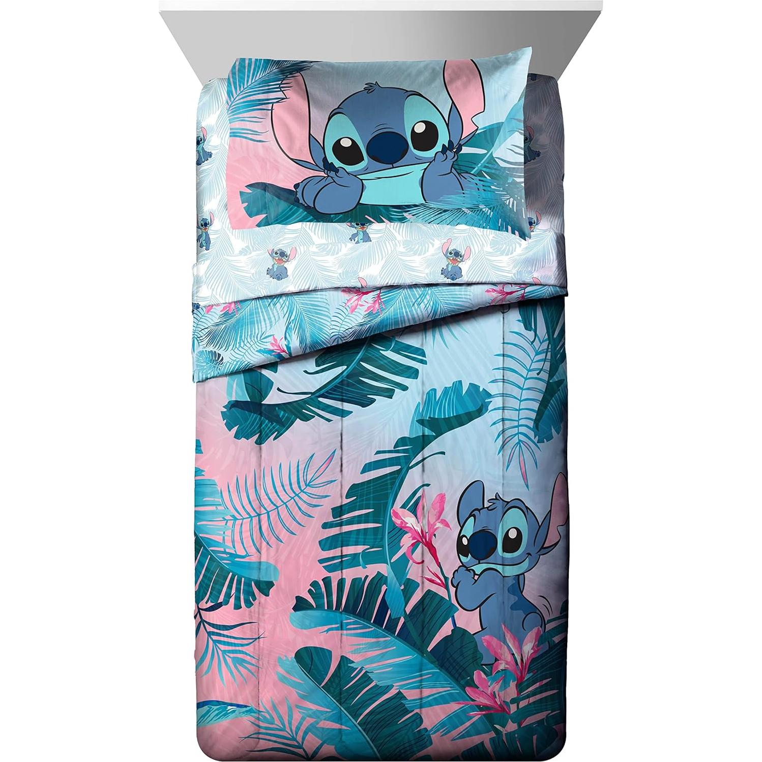 Juego de Cama Completo Jay Franco Lilo & Stitch Floral 7 Piezas