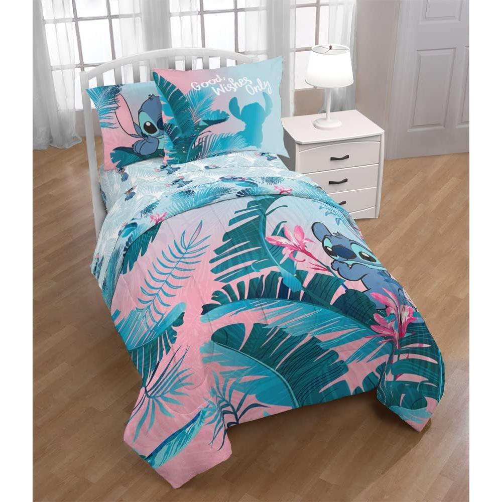 Juego de Cama Completo Jay Franco Lilo & Stitch Floral 7 Piezas