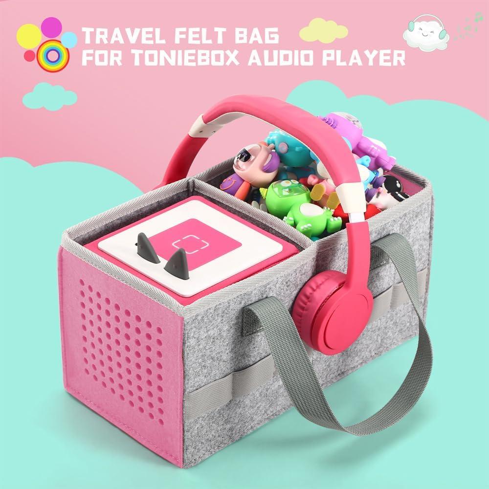 Funda de Tela Rosa para Toniebox y Figuras Tonies - PINSO