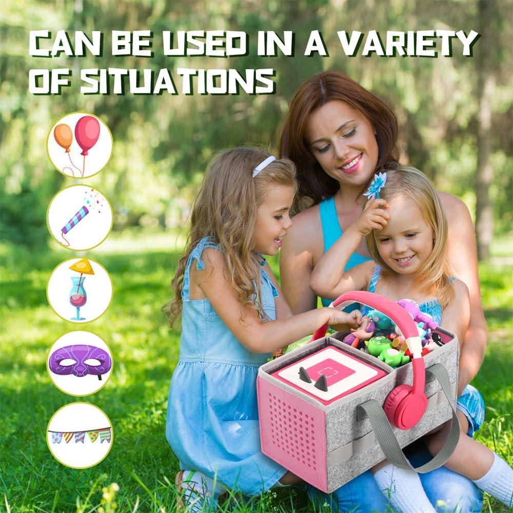 Funda de Tela Rosa para Toniebox y Figuras Tonies - PINSO