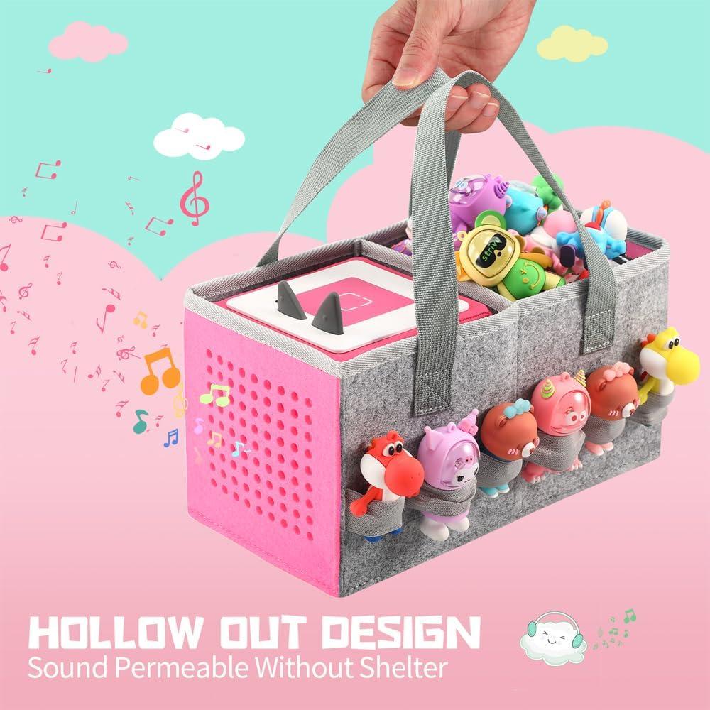 Funda de Tela Rosa para Toniebox y Figuras Tonies - PINSO