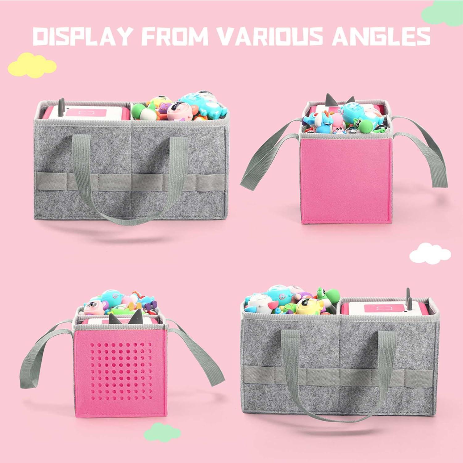 Funda de Tela Rosa para Toniebox y Figuras Tonies - PINSO