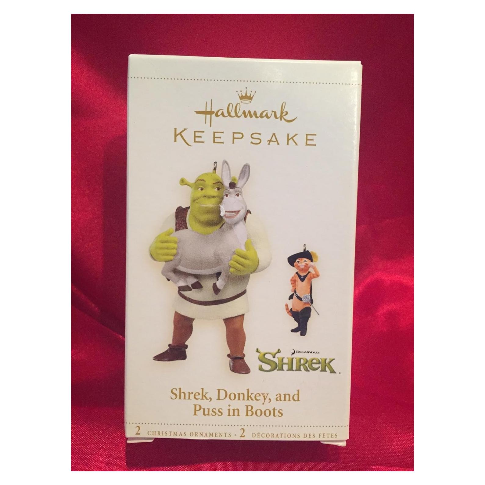 Adorno Hallmark Shrek y Gato con Botas 2006 90.7g