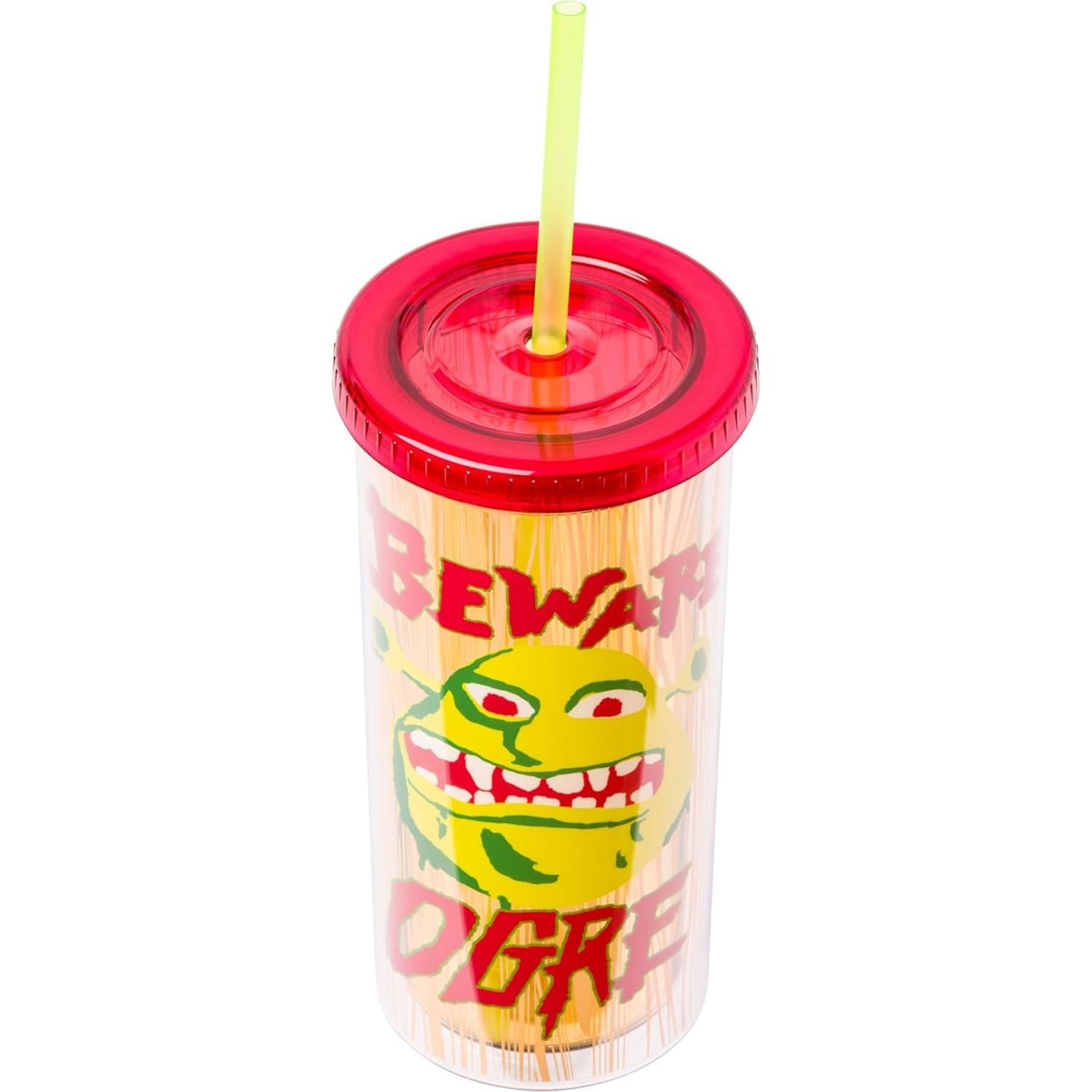 Taza Fría Plástica Shrek Silver Buffalo 591 ml con Tapa y Popote