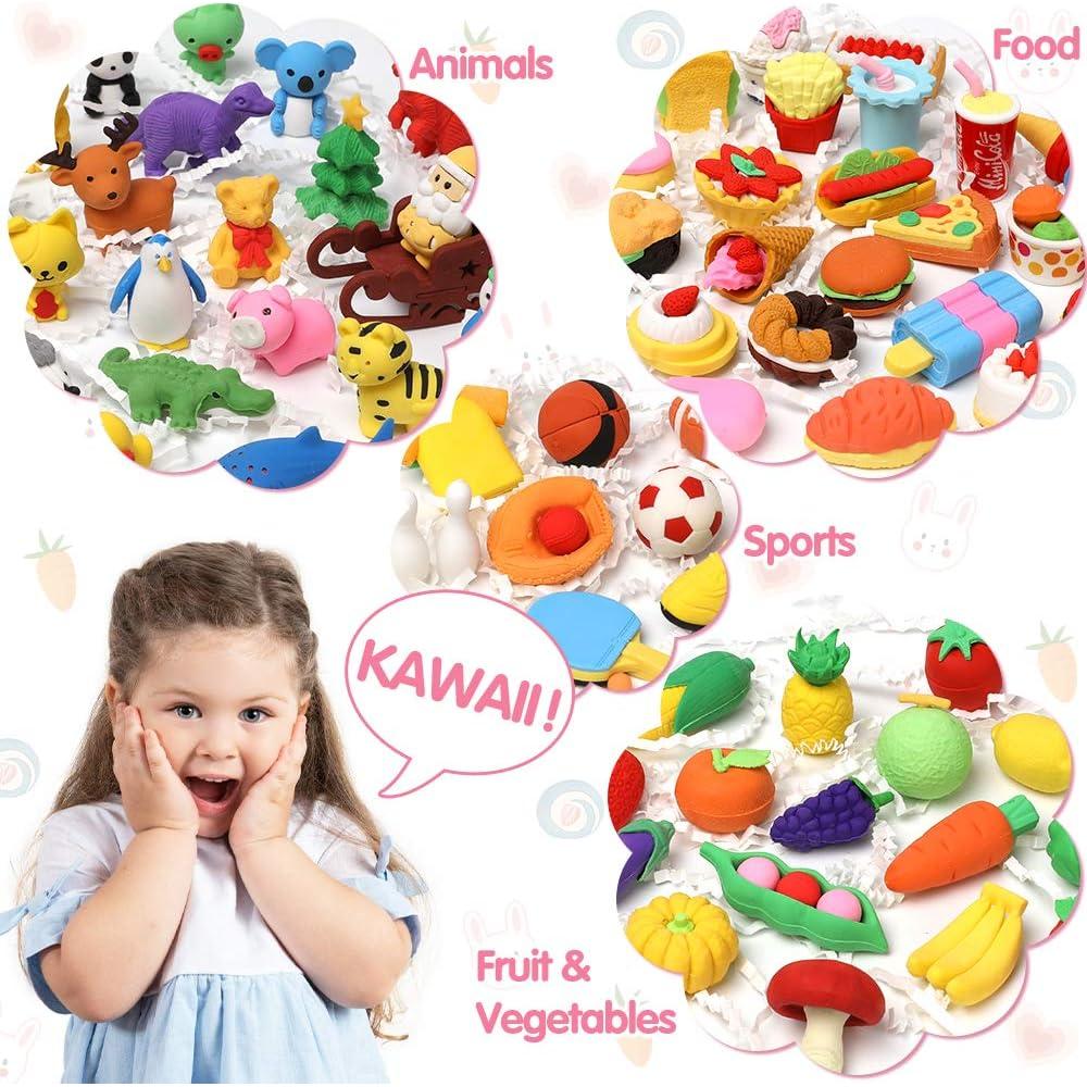 Paquete de 100 Gomas de Borrar 3D UMIKU para Niños