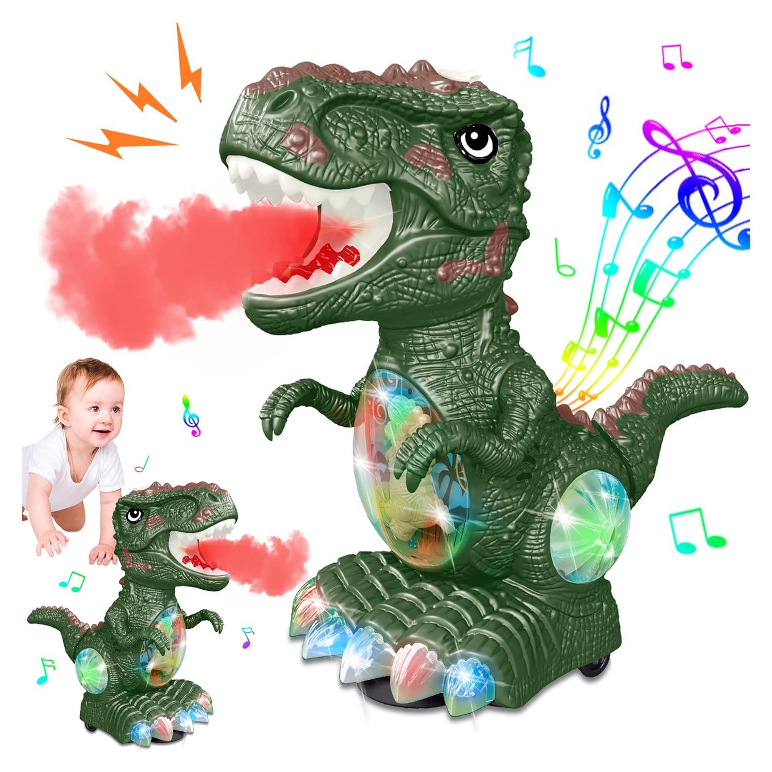 Juguete Eléctrico Dinosaurio Verde GDBAQAN con Música y Luces