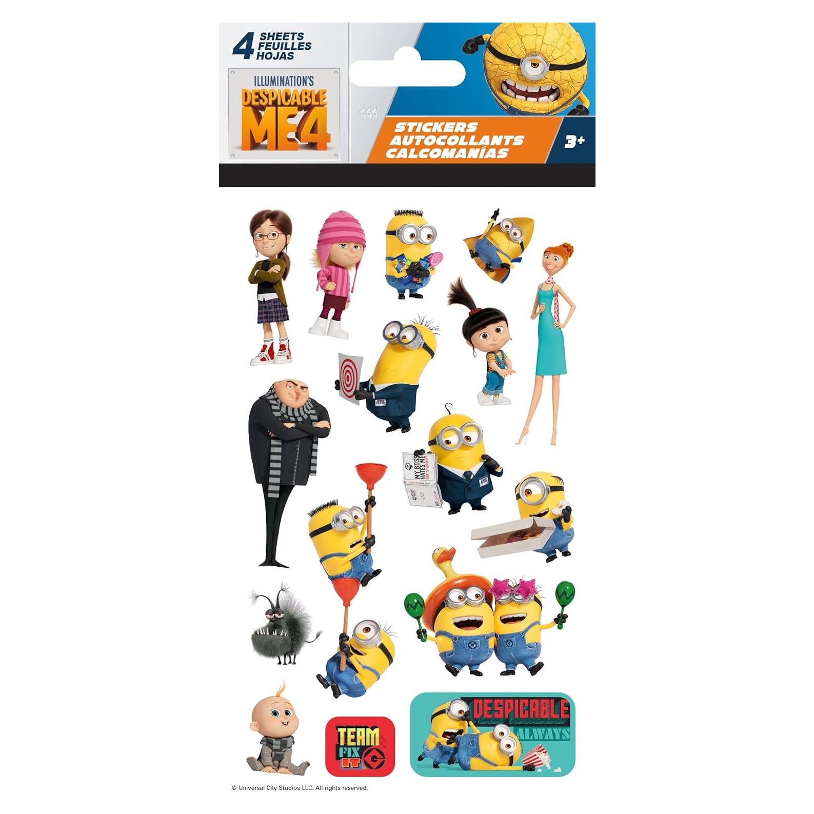 Illumination - Despicable Me 4-Standard 4 Sheet Stickers Standard Stickers - 4 Sheet