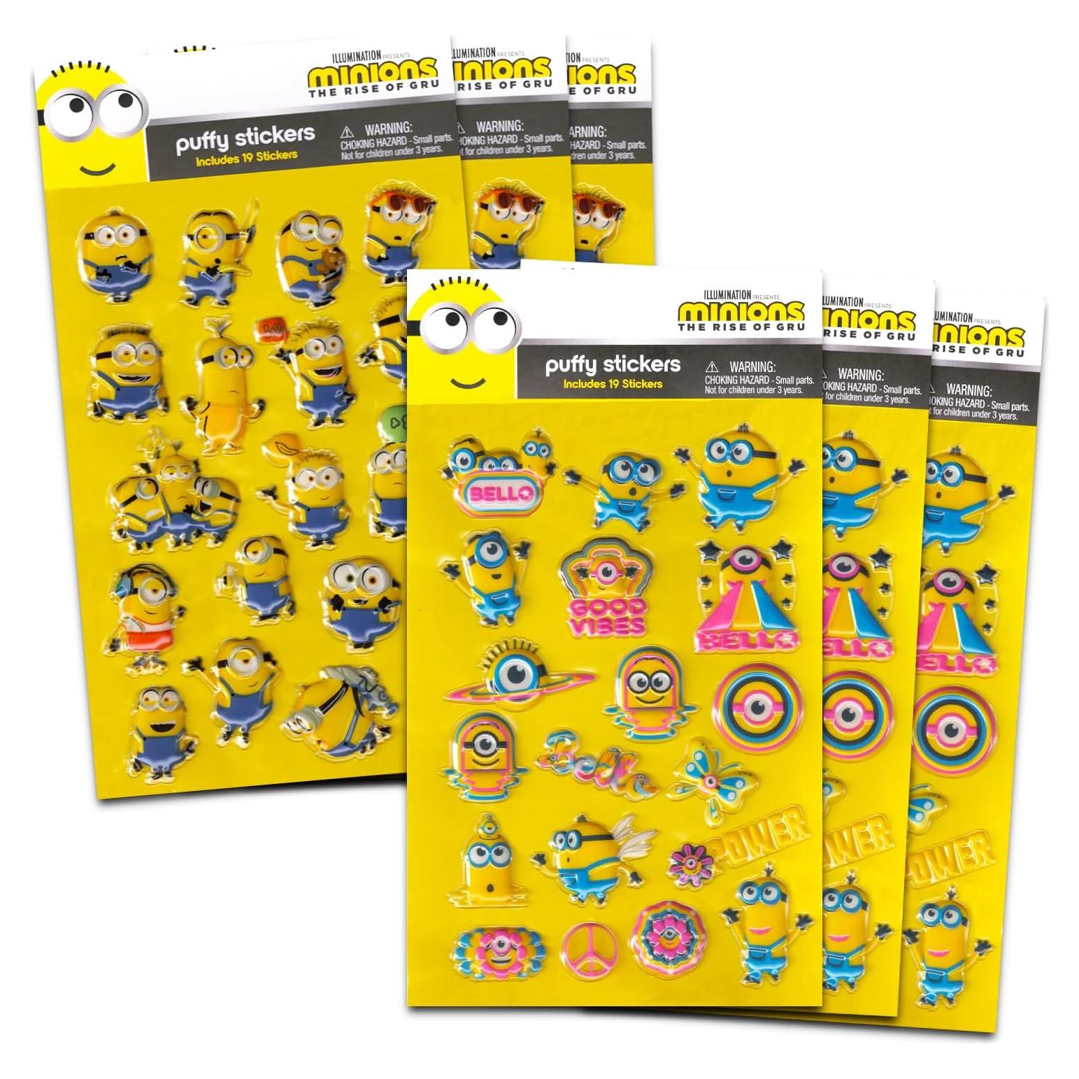 Set de Stickers Esponjosos Minions - 114 Stickers para Fiestas