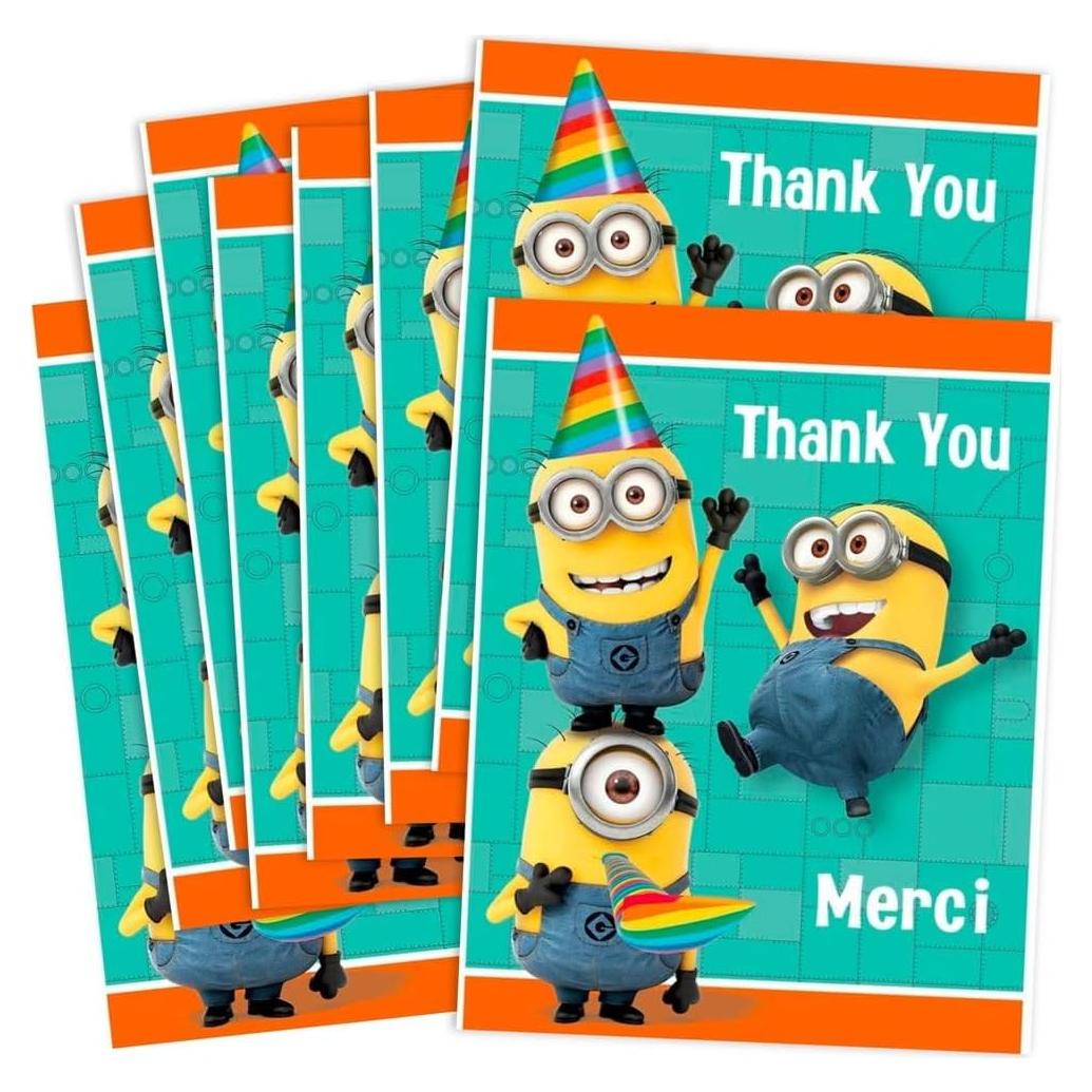 Tarjetas de Agradecimiento Mi Villano Favorito - 8 Pcs