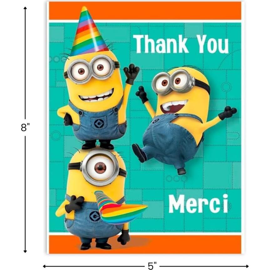 Tarjetas de Agradecimiento Mi Villano Favorito - 8 Pcs