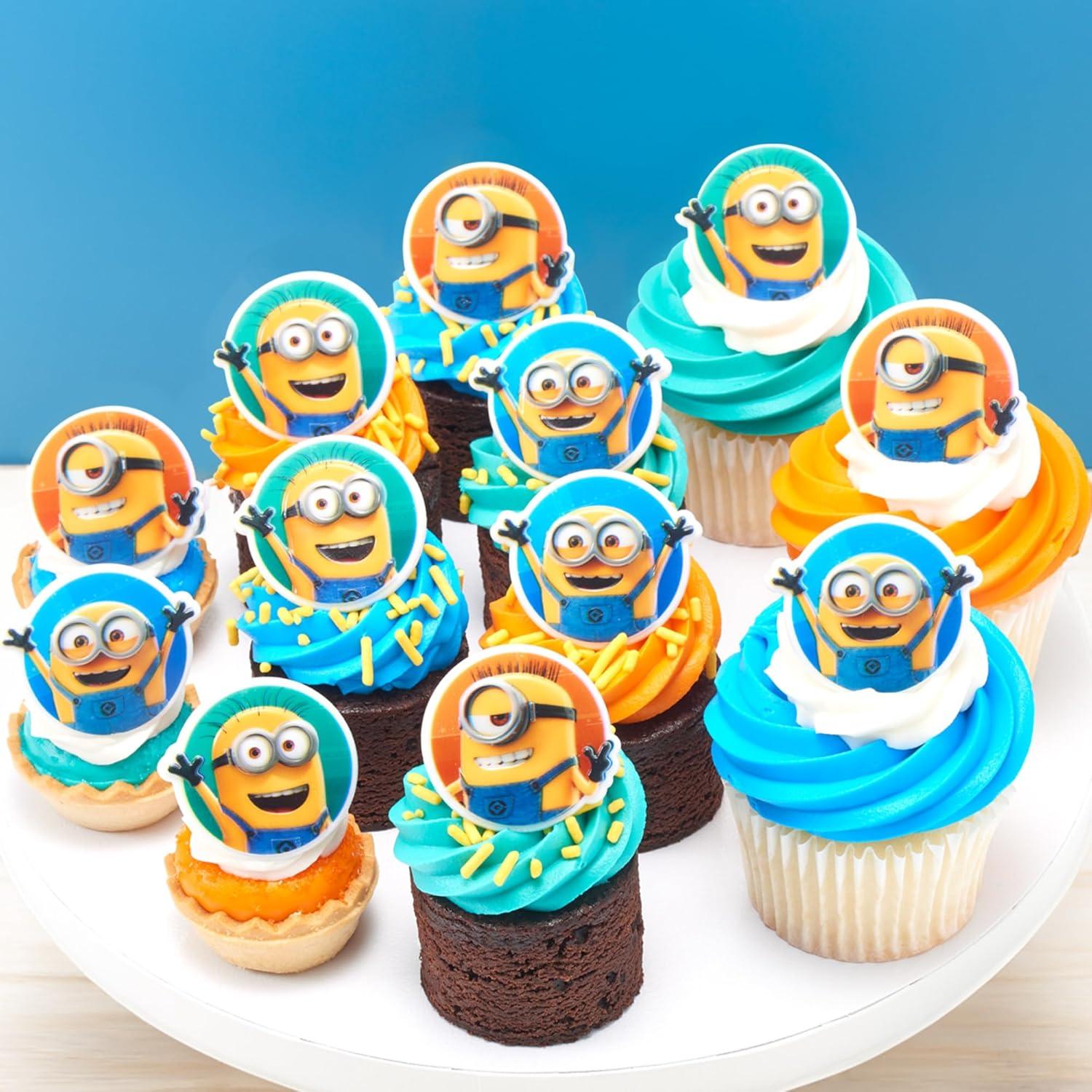 Anillos de Cupcake Minions DecoPac - 24 Decoraciones para Cumpleaños