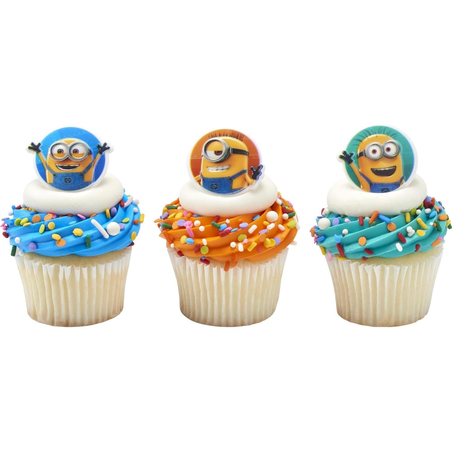 Anillos de Cupcake Minions DecoPac - 24 Decoraciones para Cumpleaños