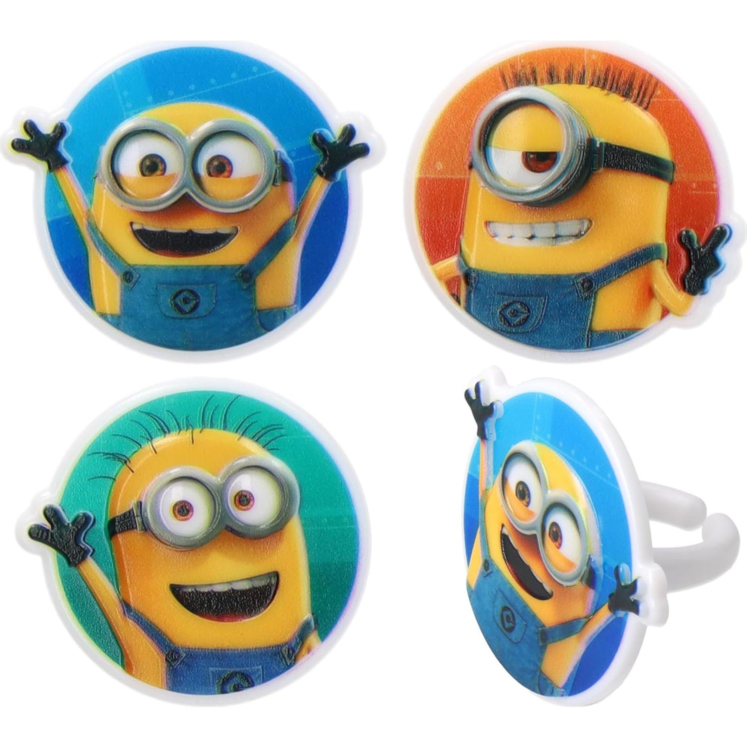 Anillos de Cupcake Minions DecoPac - 24 Decoraciones para Cumpleaños