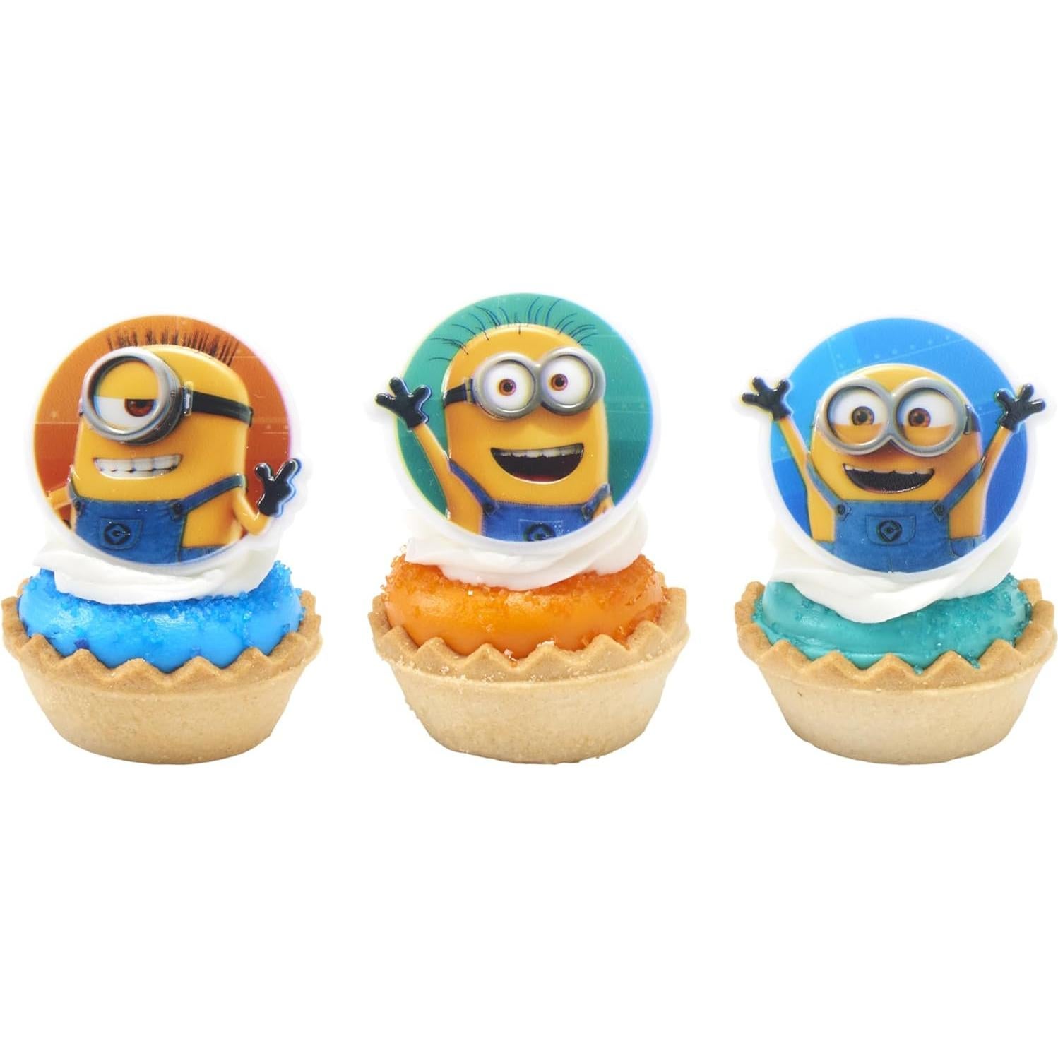 Anillos de Cupcake Minions DecoPac - 24 Decoraciones para Cumpleaños