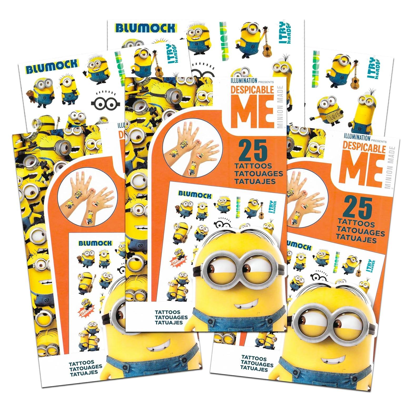 Tatuajes Temporales Minions Despicable Me 75 Piezas Fiesta