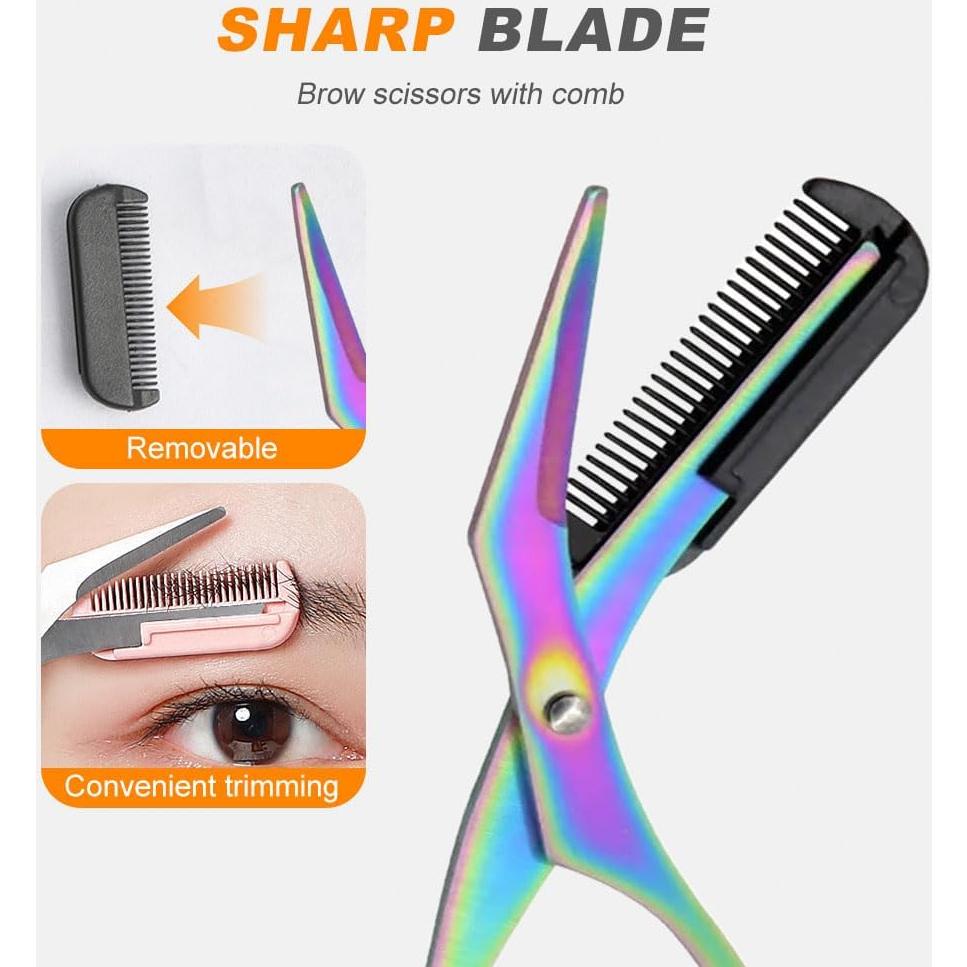 Tijeras para Cejas JUDUNA con Peine - Recortador Profesional Negro