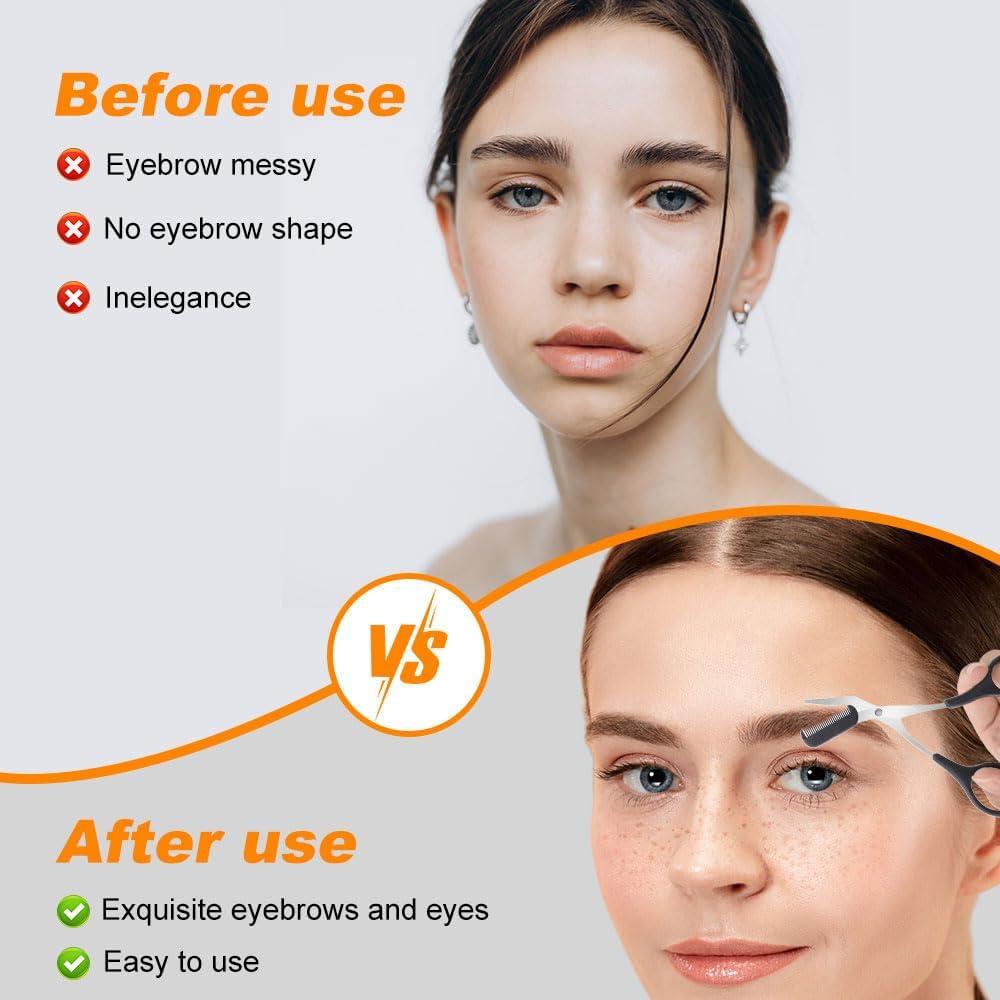 Tijeras para Cejas JUDUNA con Peine - Recortador Profesional Negro